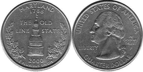 US coin State quarter 2000 Maryland