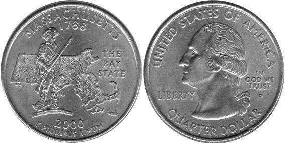 US coin State quarter 2000 Massachusetts