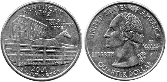 US coin State quarter 2001 Kentucky