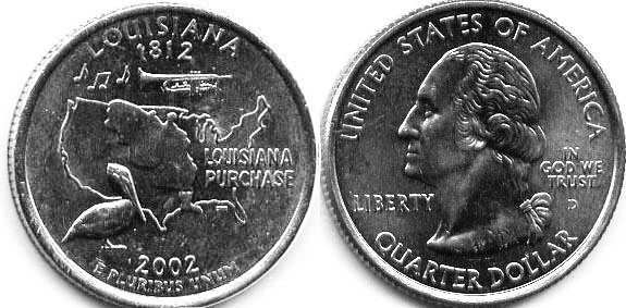US coin State quarter 2002 Louisiana