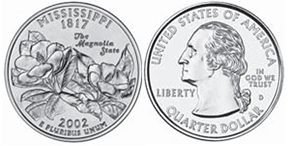 US coin State quarter 2002 Mississippi