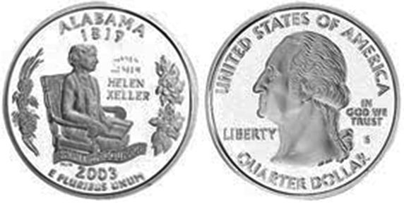 US coin State quarter 2003 Alabama