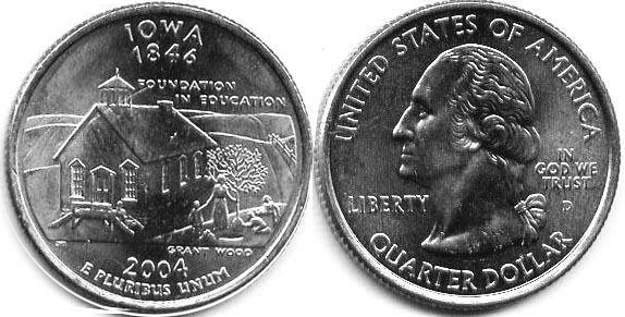 US coin State quarter 2004 Iowa