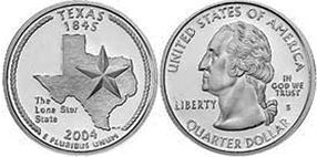 US coin State quarter 2004 Texas
