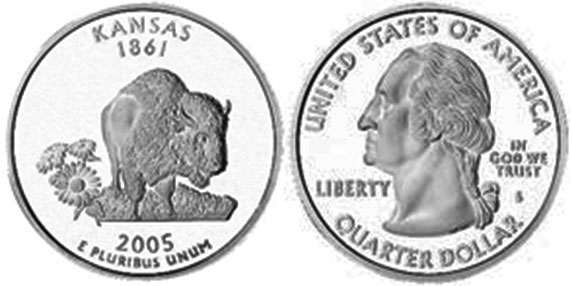 US coin State quarter 2005 Kansas