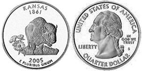 US coin State quarter 2005 Kansas