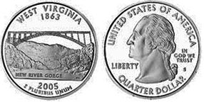 münze State quarter 2005 West Virginia