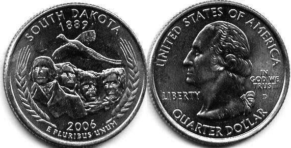 US coin State quarter 2006 South Dakota