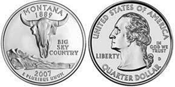 US coin State quarter 2007 Montana