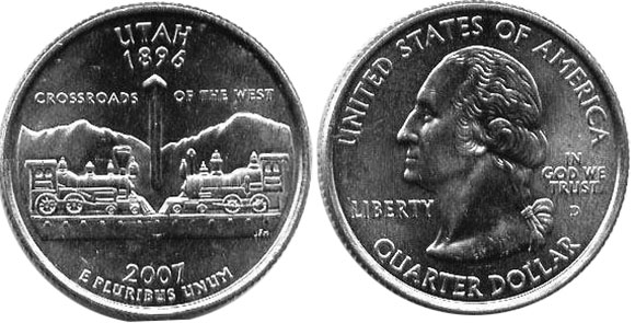 US coin State quarter 2007 Utah