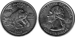 US coin State quarter 2008 Alaska