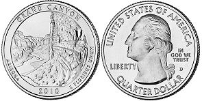 US coin Beautiful America quarter 2010 Grand Canyon