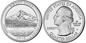 US coin Beautiful America quarter 2010 Mount Hood