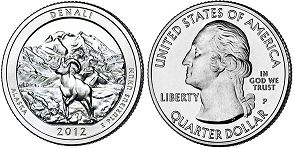 US coin Beautiful America quarter 2012 Denali 