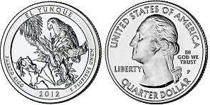 US coin Beautiful America quarter 2012 El Yunque