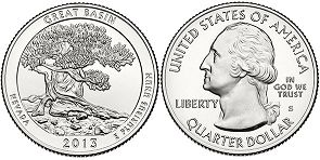 US coin Beautiful America quarter 2013 Great Basin