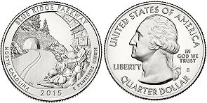US coin Beautiful America quarter 2015 Blue Ridge