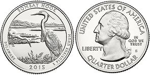 US coin Beautiful America quarter 2015 Bombay Hook