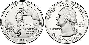 US coin Beautiful America quarter 2015 Saratoga