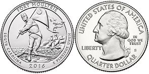 US coin Beautiful America quarter 2016 Fort Moultrie