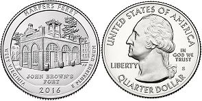 US coin Beautiful America quarter 2016 Harpers Ferry