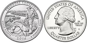 US coin Beautiful America quarter 2016 Theodore Roosevelt