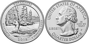 US coin Beautiful America quarter 2018 Voyageurs