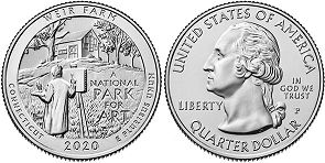 US coin Beautiful America quarter 2020 Weir Farm