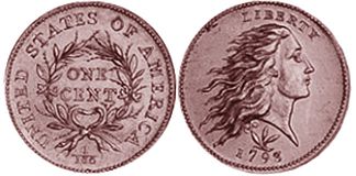 États-Unis pièce 1 cent 1793