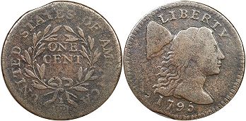 États-Unis pièce 1 cent 1795