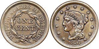 münze 1 cent 1857