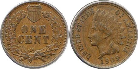 UNS Münze 1 Cent 1909