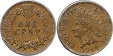 États-Unis pièce 1 cent 1909