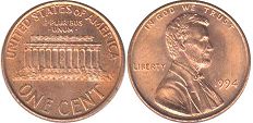 États-Unis pièce 1 cent 1994