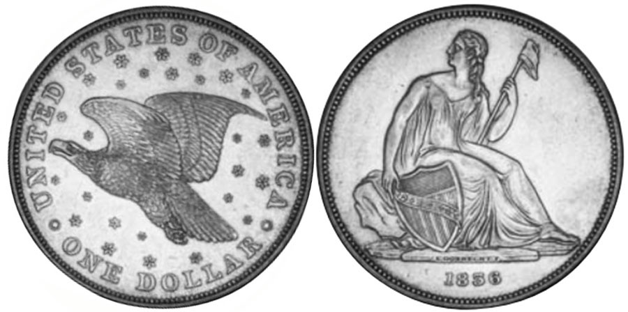 US coin 1 dollar 1836