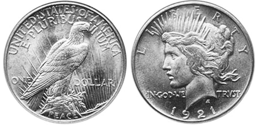 US coin 1 dollar 1921