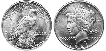 États-Unis pièce 1 dollar 1921