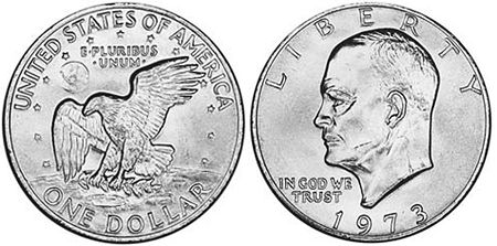 États-Unis pièce 1 dollar 1973
