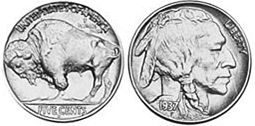 États-Unis pièce 5 cents 1937
