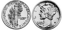 US coin dime 1945
