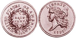 États-Unis pièce half cent 1793