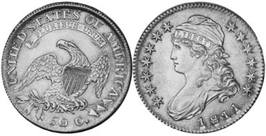 États-Unis pièce 1/2 dollar 1811