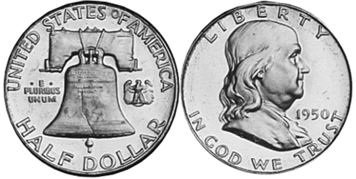 UNS Münze 1/2 dollar 1950