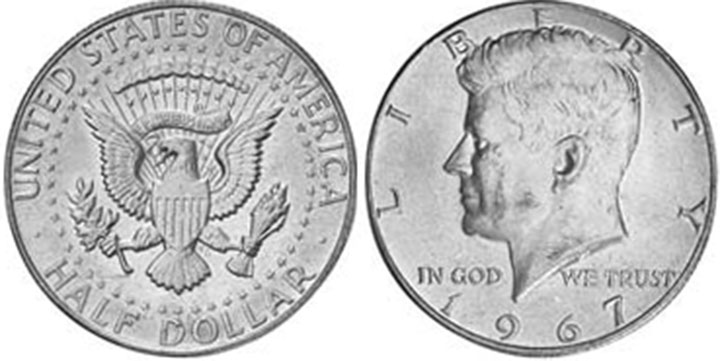 US coin 1/2 dollar 1967