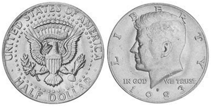 UNS Münze 1/2 dollar 1983