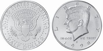 US coin 1/2 dollar 1964