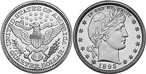 États-Unis pièce quarter 1893