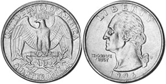 US coin quarter 1996