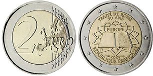 mynt Frankrike 2 euro 2007