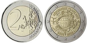 pièce de monnaie France 2 euro 2012